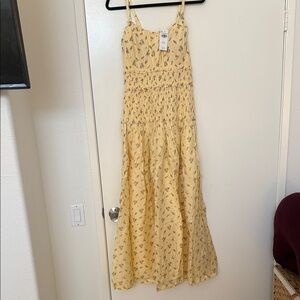 Abercrombie & Fitch Yellow Floral Smocked Maxi Dress